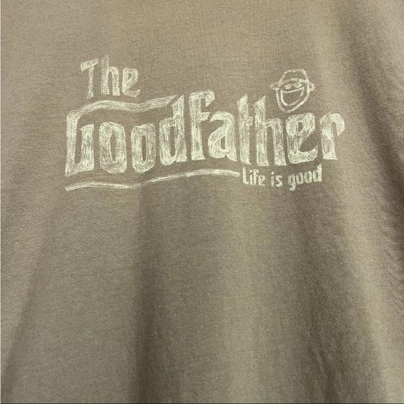 Life is Good Men Sz L Brown T Shirt The Goodfather Fathers Day Dad Gift EUC - Picture 8 of 9